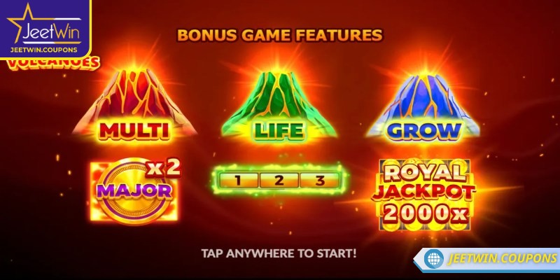 3 Coin Volcanoes JeetWin – Nổ hũ núi lửa , rinh vàng về tay 1 3 Coin Volcanoes JeetWin là game nổ hũ dạng video slot