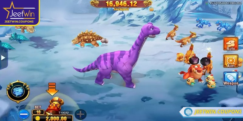 Dinosaur Tycoon II JeetWin –Trải nghiệm bắn cá đại dương 3 Chọn loại pháo phù hợp với từng giai đoạn chiến đấu
