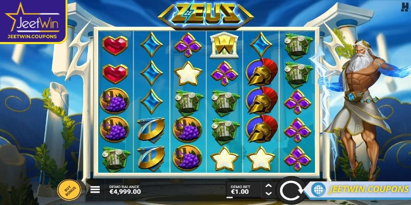 Ze Zeus JeetWin – Game nổ hũ thần thoại Hy Lạp đầy kịch tính 2 Hình ảnh Zeus, tia sét và các biểu tượng thần thoại độc đáo